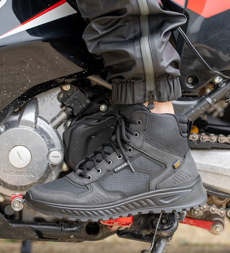 Scott waterproof pant over short motorcycle boot